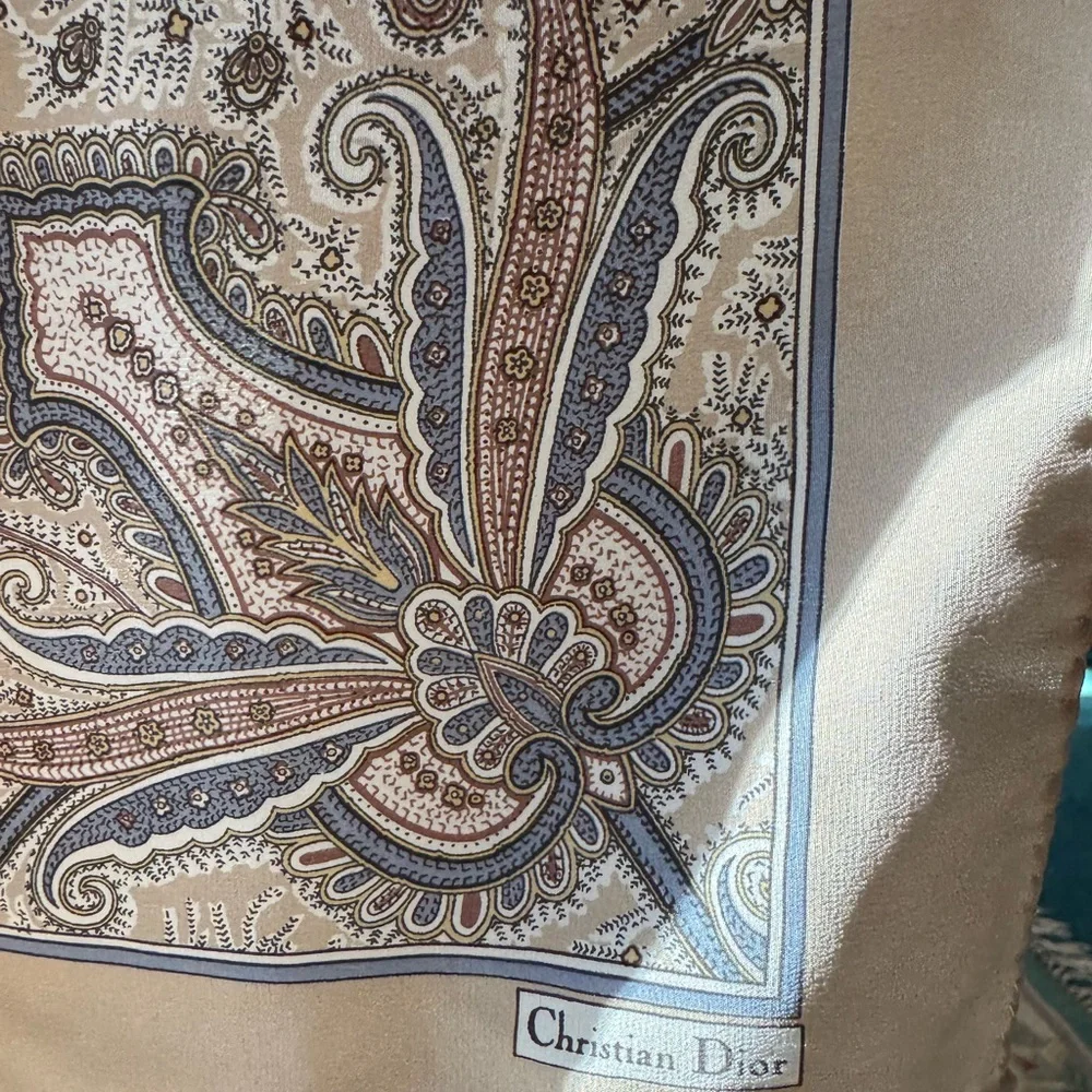 Christian Dior Paisley Silk Scarf